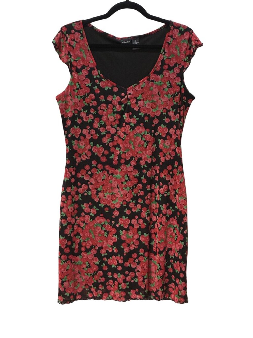 Y2K Xhilaration Rose Floral Midi Dress Whimsigoth Fairy Grunge Lettuce Hem